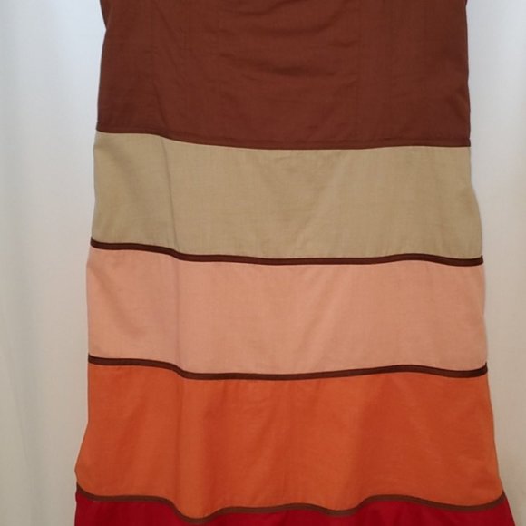 La Chic Women’s Cotton Block Print Tiered Midi Dress